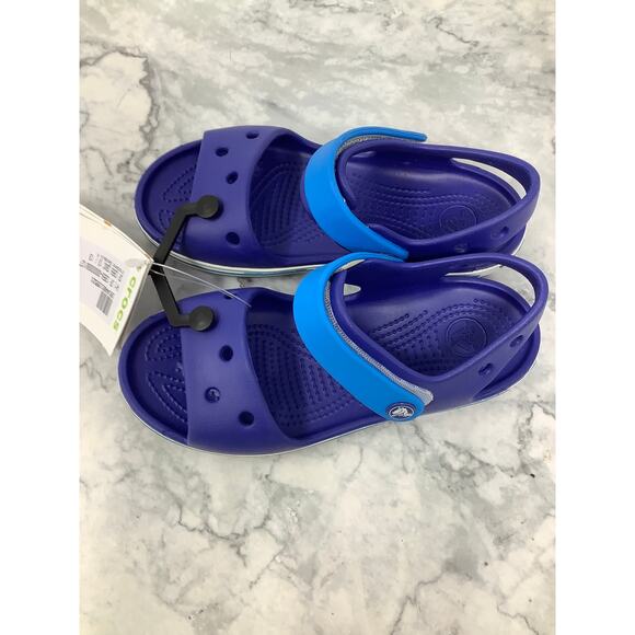 Crocs Kids C13 Blue Navy Crocband Sandals Slip On Summer Comfort Casual OS14-4 - Picture 5 of 8